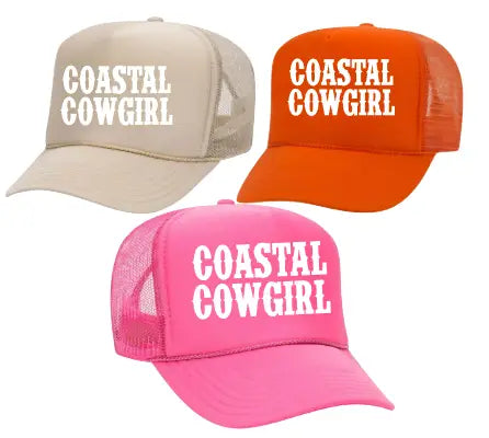 Costal Cowgirl Trucker Hat (Cream)